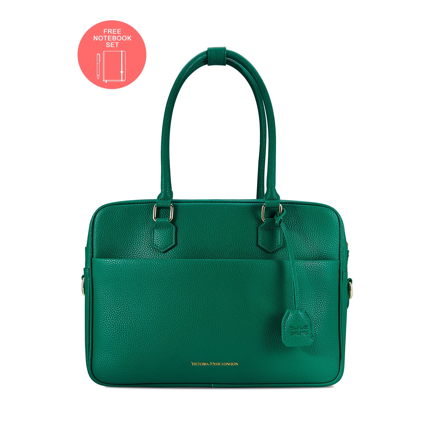 New Work Bag Margaret green modern work bag sustainable tote bag with laptop compartment for women in business