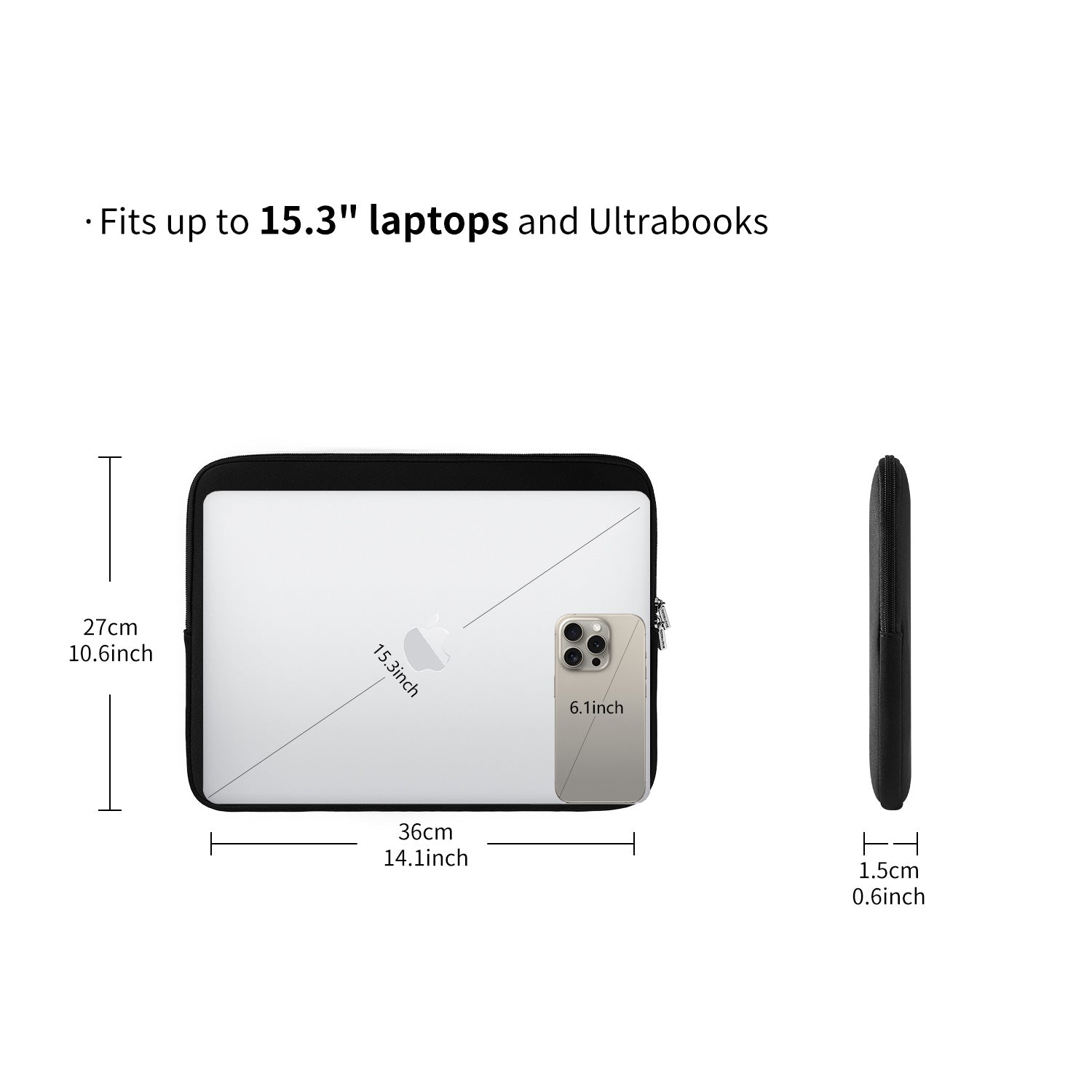 New Work Laptop Sleeve Adam in Black for women in business