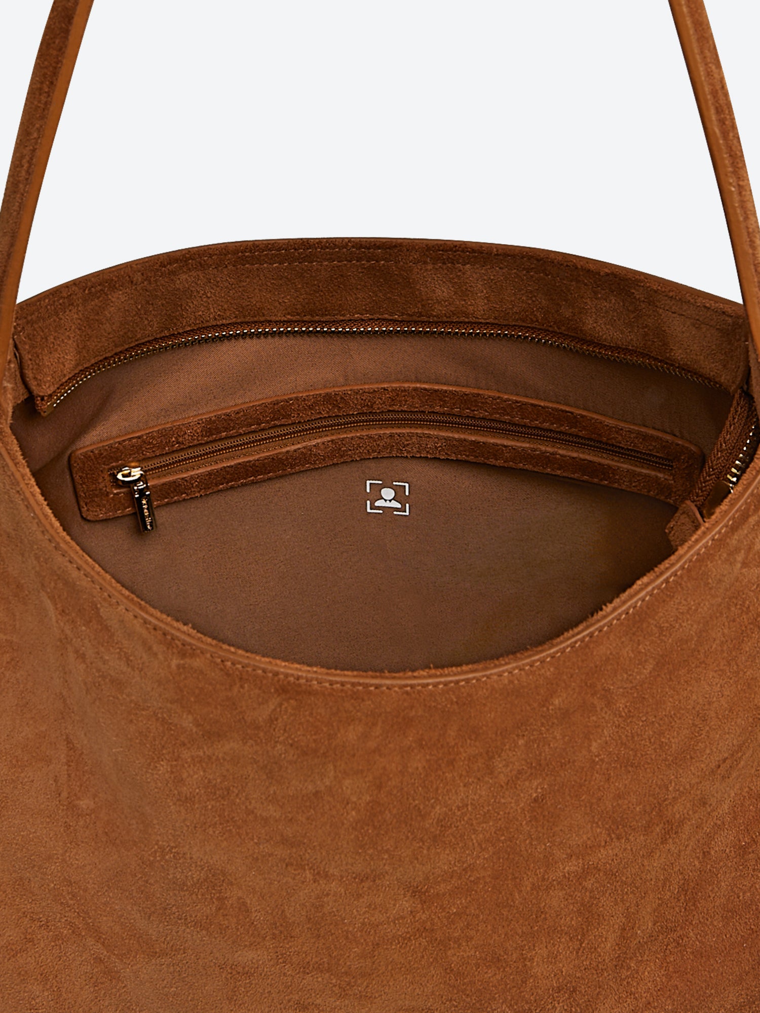 Victoria Hyde shoulder bag, split leather with recycled lining, multifunctional interior for phone, sunglasses, lipstick, keys, plus trolley strap and external zip pocket.