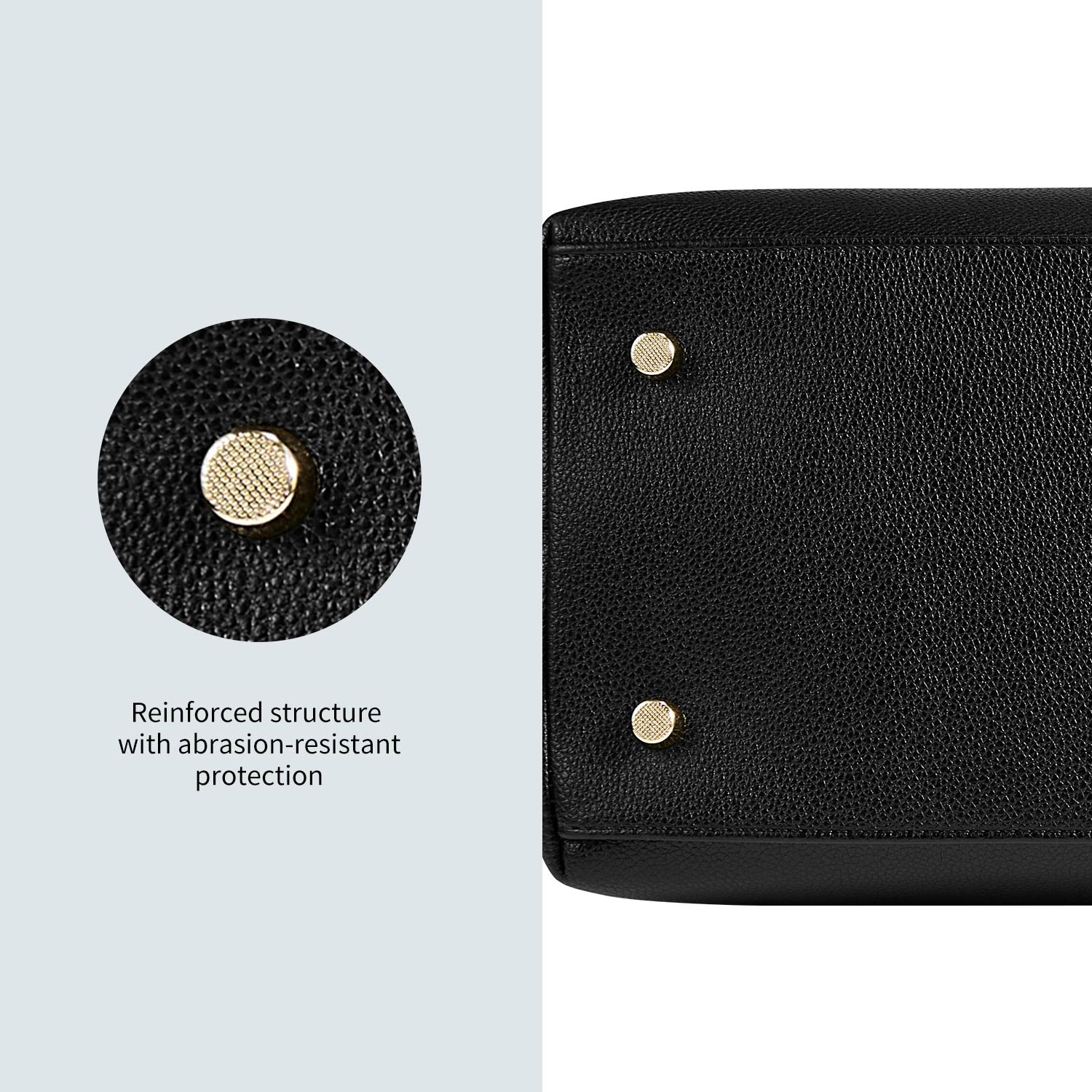 Strukturierte Victoria Hyde Ada New Work Bag mit verstärkten Kanten und goldenen Akzenten, die robuste Eleganz für den anspruchsvollen Arbeitsalltag bietet.