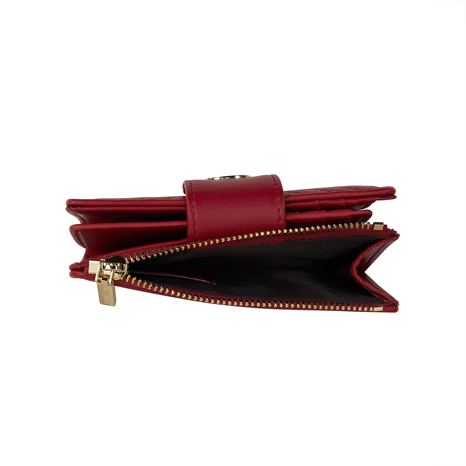 Victoria Hyde Rosi cherry red genuine leather wallet with multiple card slots
