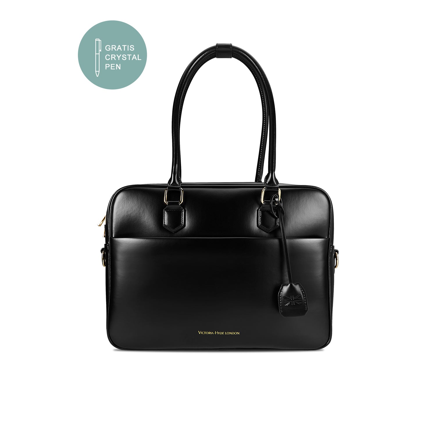 New Work Bag Margaret Black modern work bag sustainable tote bag with laptop compartment for women in business