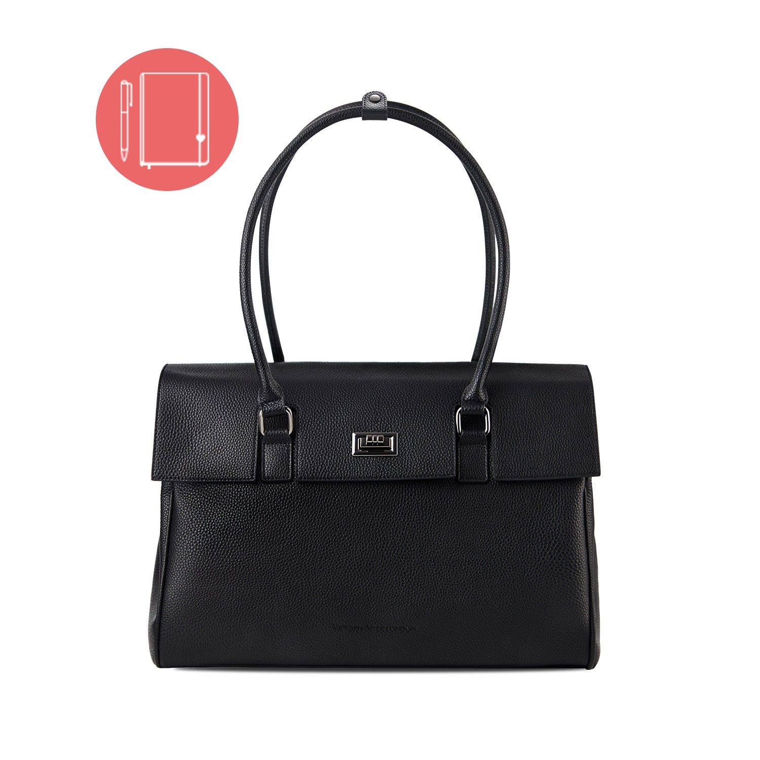New Work Bag Jolene Black modern work bag sustainable tote bag with laptop compartment for women in business