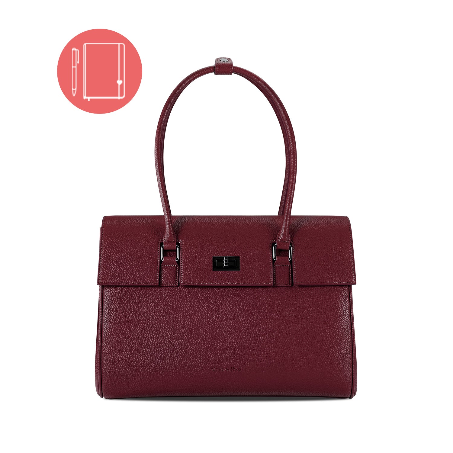 New Work Bag Jolene Red modern work bag sustainable tote bag with laptop compartment for women in business
