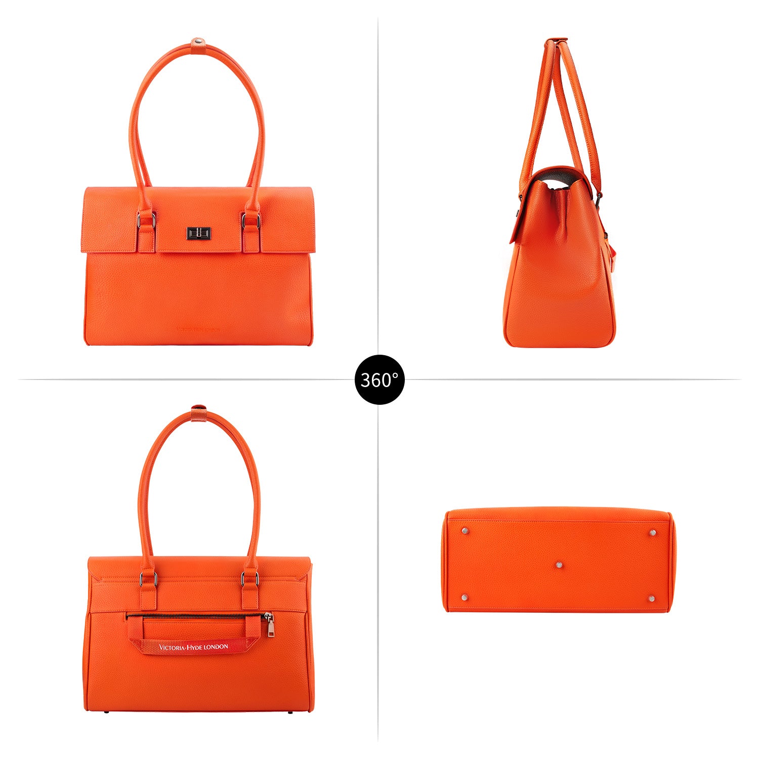 New Work Bag Jolene Orange modern work bag sustainable tote bag with laptop compartment for women in business