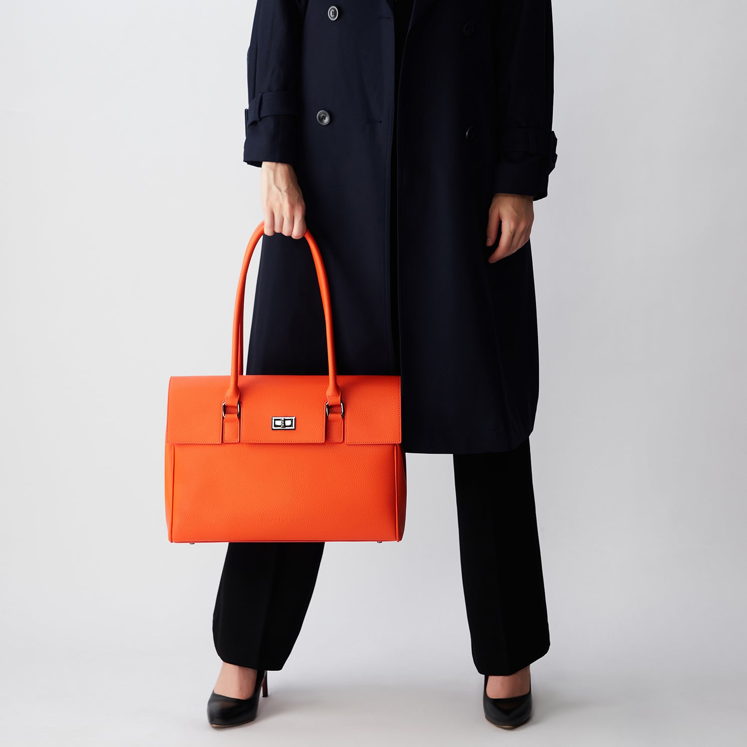 New Work Bag Jolene Orange modern work bag sustainable tote bag with laptop compartment for women in business