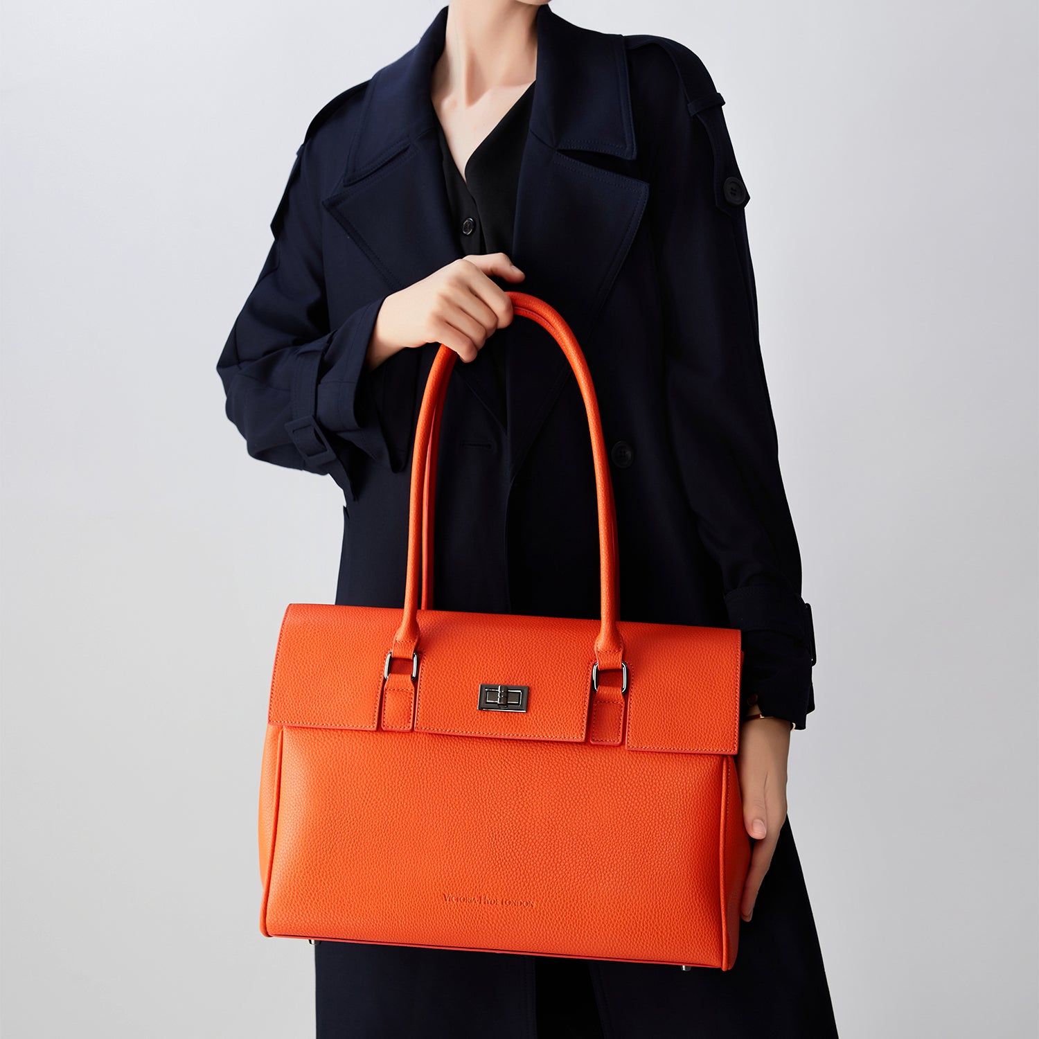 New Work Bag Jolene Orange modern work bag sustainable tote bag with laptop compartment for women in business