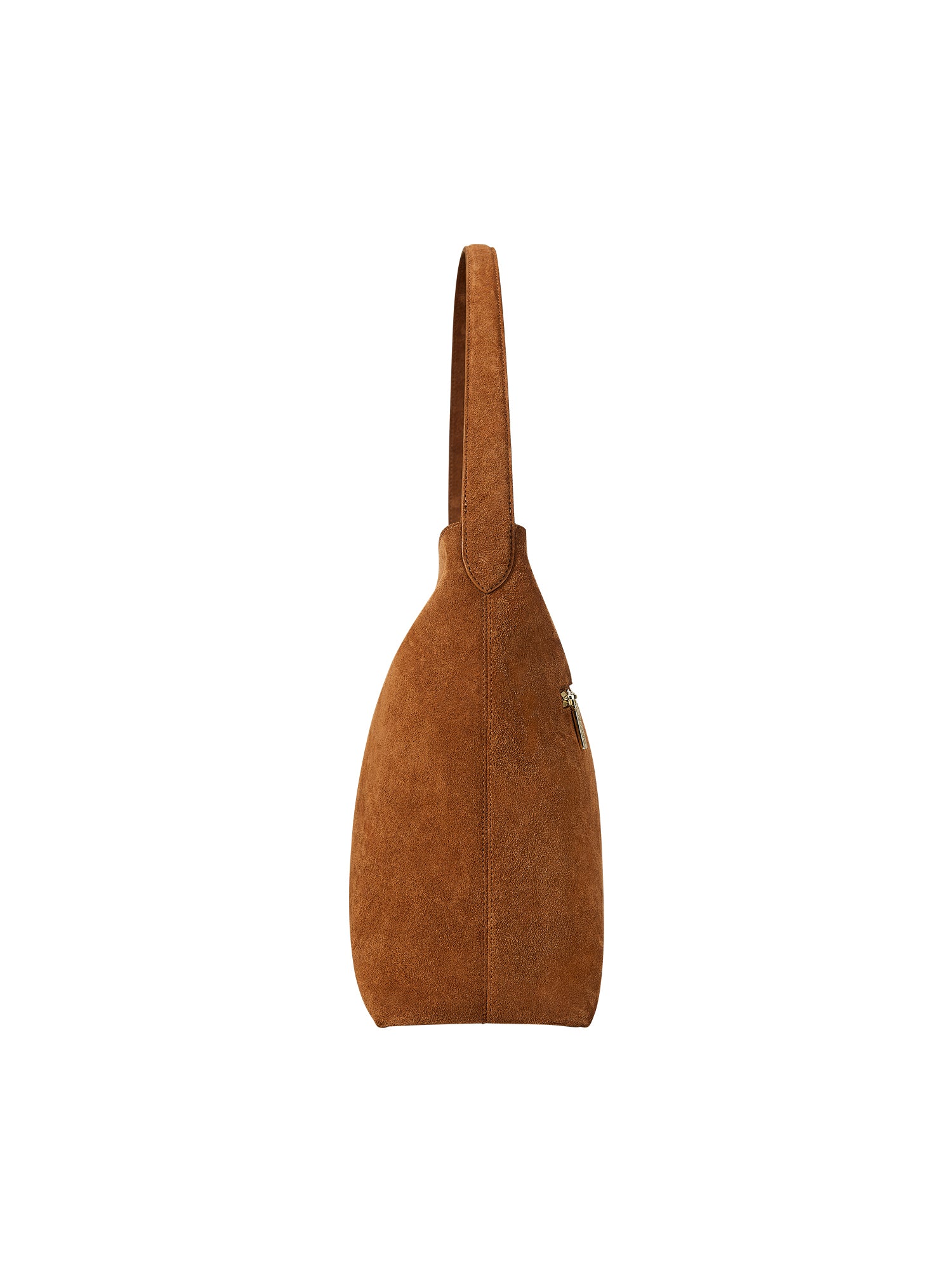 Elegant women's shoulder bag in Split Leather with light gold hardware, perfect for work and daily use