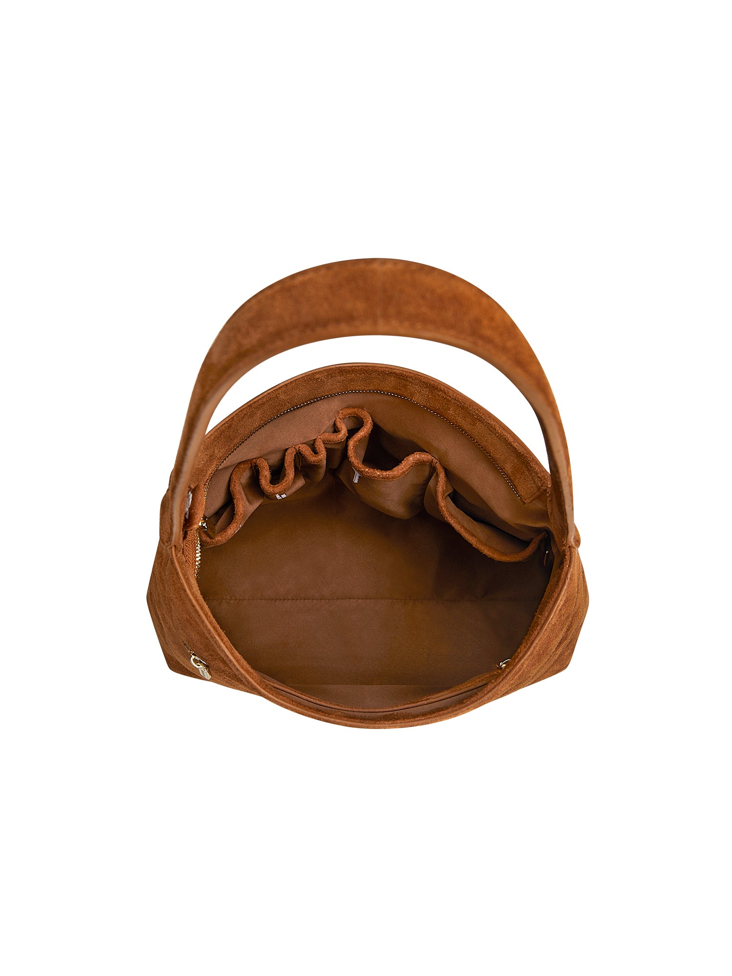 Elegant women's shoulder bag in Split Leather with light gold hardware, perfect for work and daily use