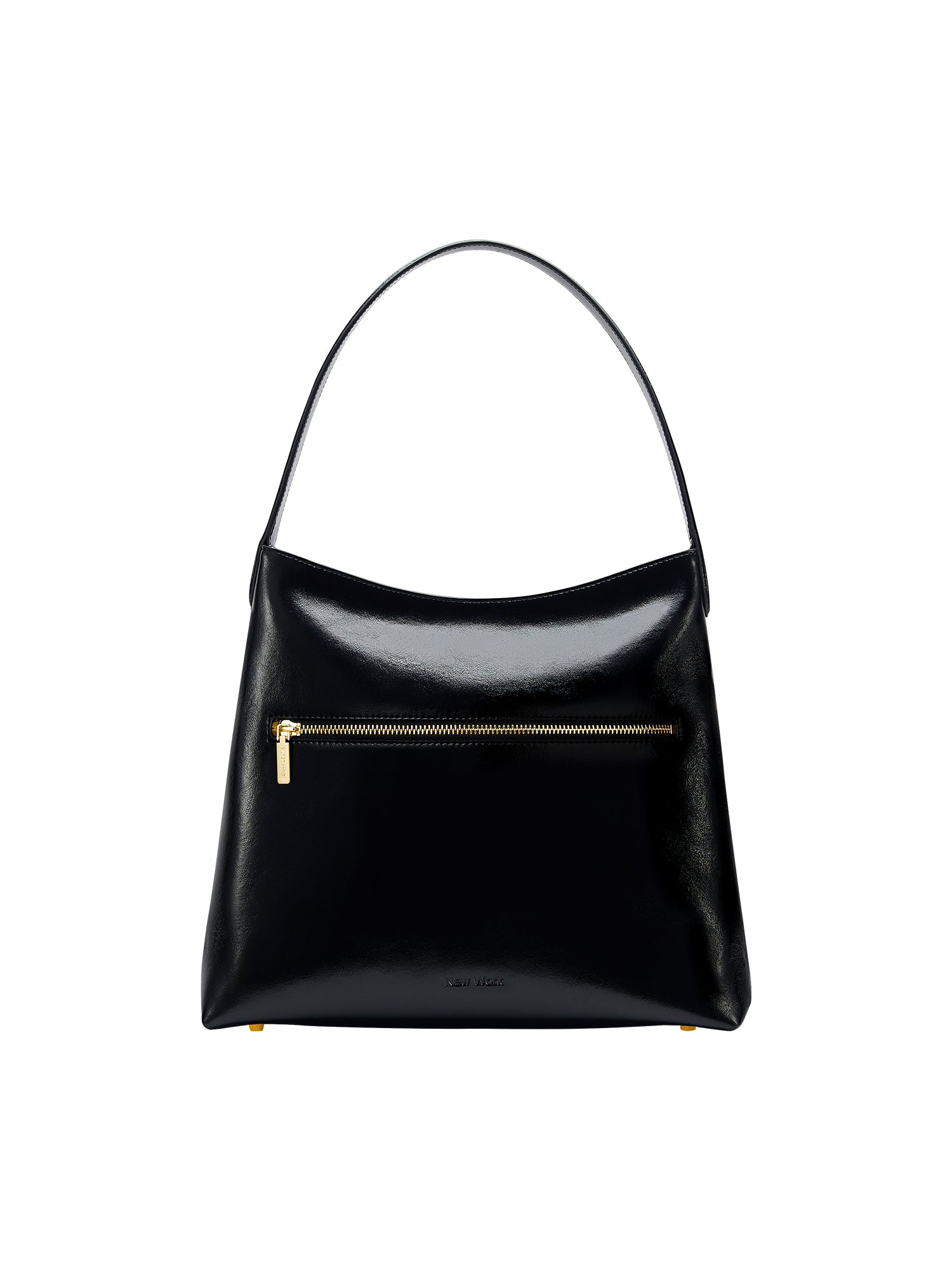 Elegant women's shoulder bag in microfiber leather with light gold hardware, perfect for work and daily use