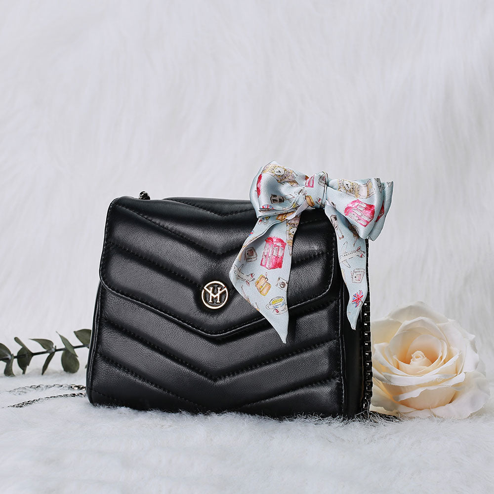 Set New English Lady Bag Leather in Black
